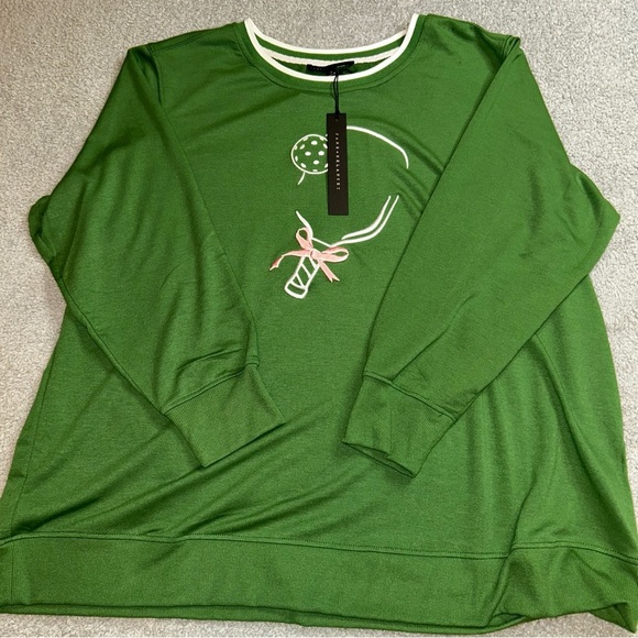 Jane and Delancey Green Long Sleeve Relaxed Sweatshirt - Picture 1 of 6